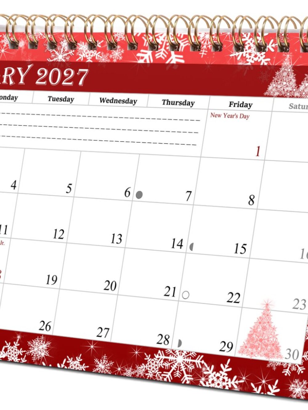 2027-12 Months Desk Calendar Desktop Planner with To-Do List & Notes 08